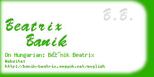 beatrix banik business card